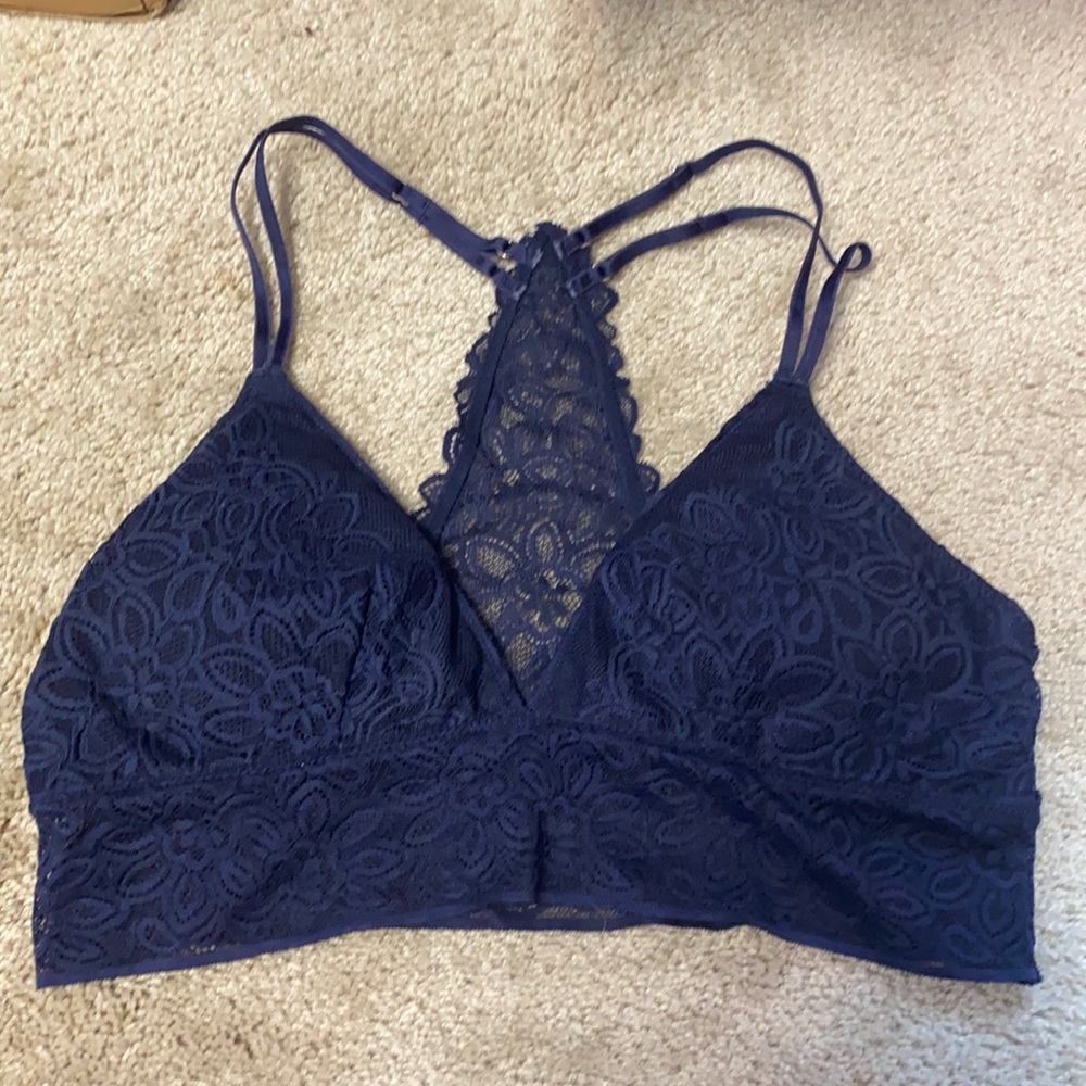 Blue lace bralette from Aerie